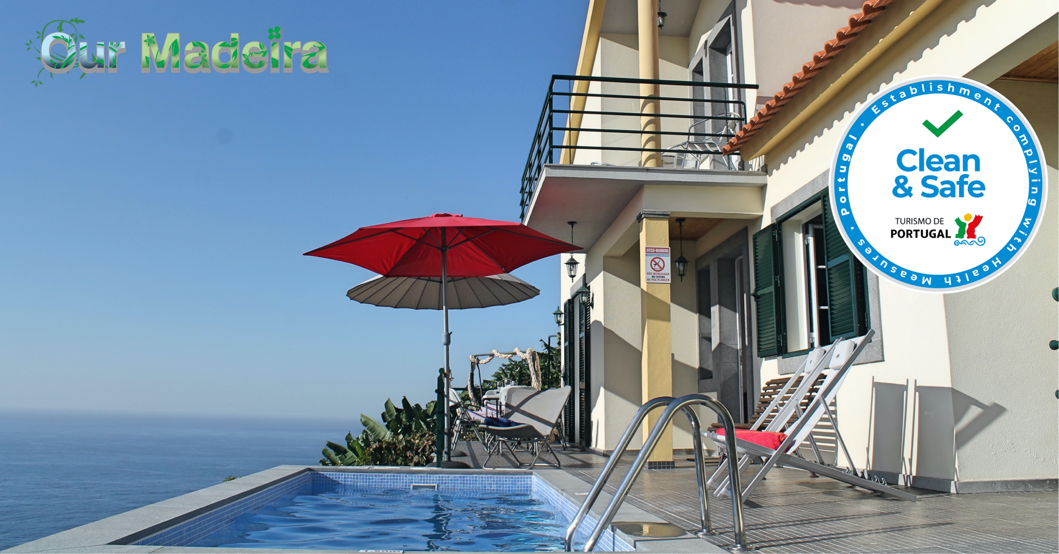 Perched above village with heated pool & ocean views | Casa Jardim Mar 0