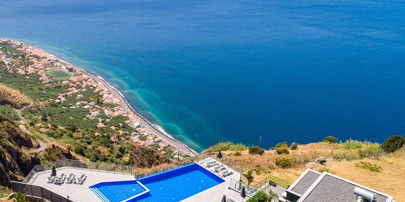 Ourmadeira Villas In Madeira Sunset Cliff Vilas 1 Aerial Swimming Pool View