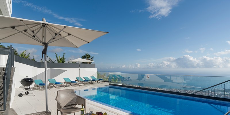 The Beaufiful Private Swimming Pool And Amazing Views Over Funchal And The Sea Of Monte White House Villa In Madeira By Ourmadeira