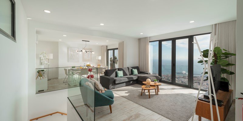 The Lopen Plan Living Area Of Monte White House With The Panoramica View Of Funchal And The Sea