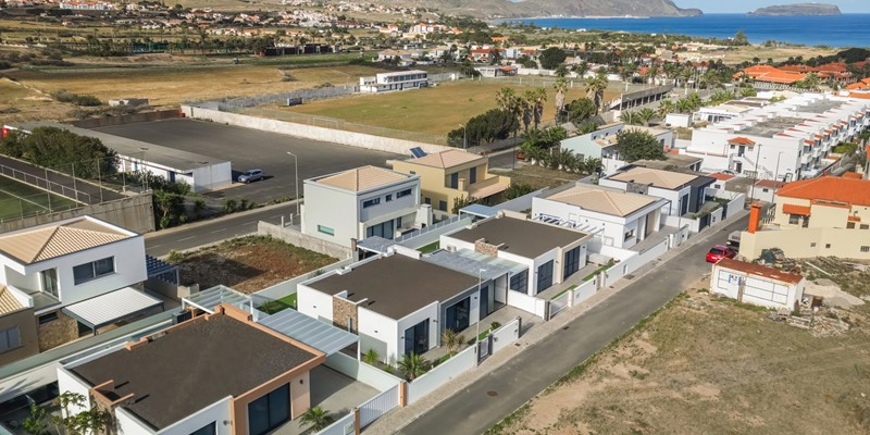 An Overhead View Of Vila Diana With The Beautiful Porto Santo Bay In The Background