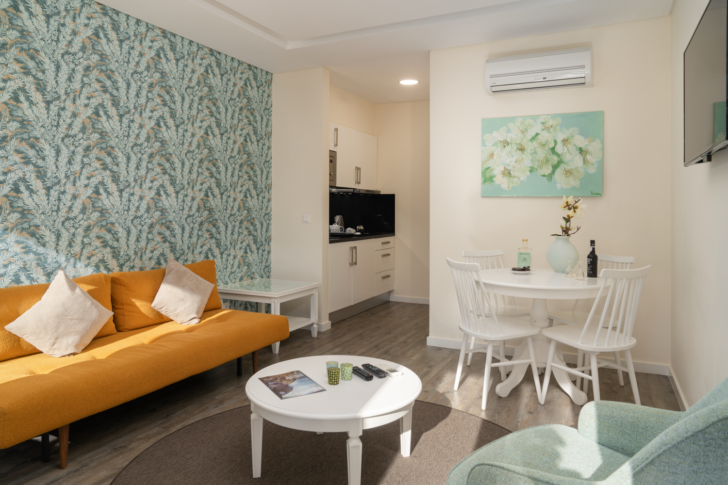 The Living Area And Fully Equipped Kitchenette At Babosas Village Garden Apartment 33 By Ourmadeira