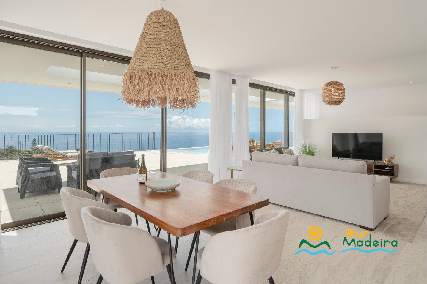 9 Ourmadeira Villas In Madeira Calheta Pearl Living Area Pool And Terrace