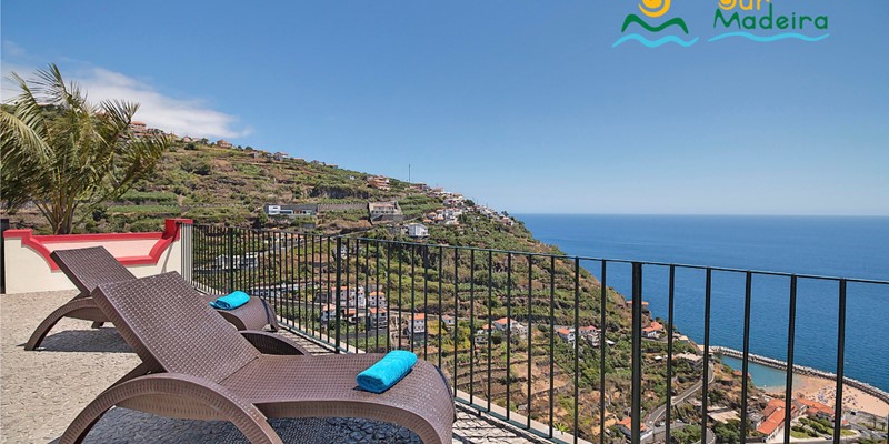 3 Our Madeira Casa Do Julio View To Calheta Beach And Sunloungers