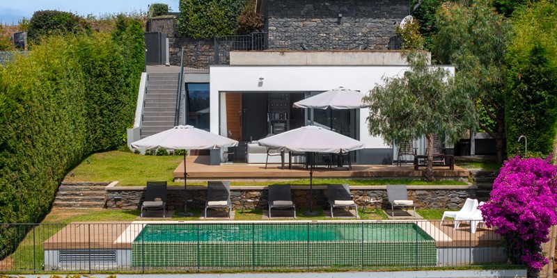 The Beautiful Outside Area With Swimming Pool Sunbeds Surrounded By Nature At Villa Bella Vita By Ourmadeira