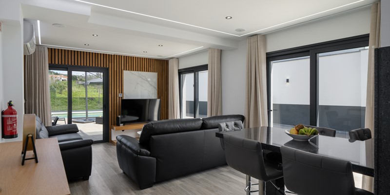 The Open Plan Living Room With Flat Screen TV At Casa Da Leonor By Ourmadeira