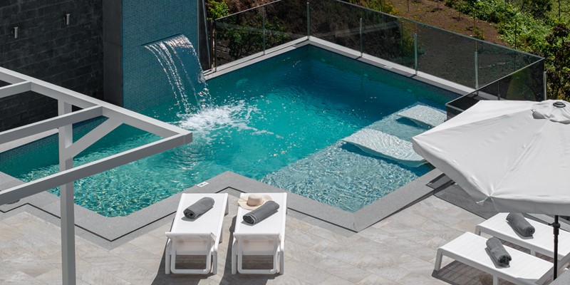 The Beautiful Swimming Pool And Sun Deck With Countryside Views At Casa Da Maria By Ourmadeira